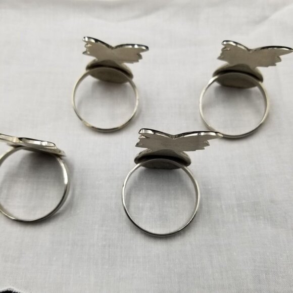 Pineapple Welcome Napkin Rings Silver Set of 4 New Home Housewarming Gift - Picture 5 of 6